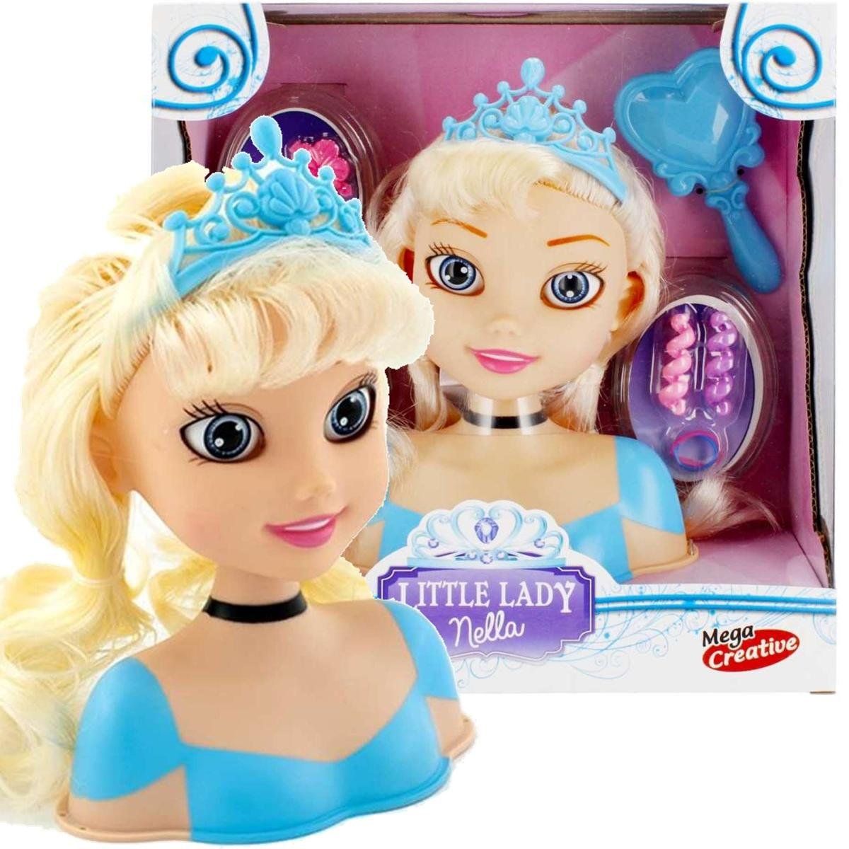 Lalka Głowa do czesania i stylizacji włosów Little Lady Nella fryzjer + akcesoria