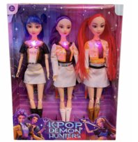 LALKA KPOP DEMON HUNTERS HUNTRIX RUMI MIRA ZOEY 3-SZT Z MUZYKĄ PREZENT