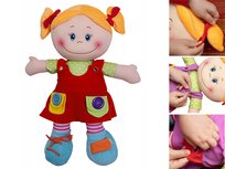 Lalka przytulanka dziewczynka w czerwonej sukience 46 cm