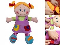 Lalka przytulanka dziewczynka w fioletowej sukience 46 cm