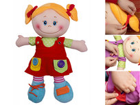Lalka szmacianka 46 cm do nauki ZAPINANIA Szmaciana dla dziewczynki