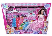 Lalka Typu Barbie Beauty Set Osiem Sukienek Diadem Naszyjnik 7820