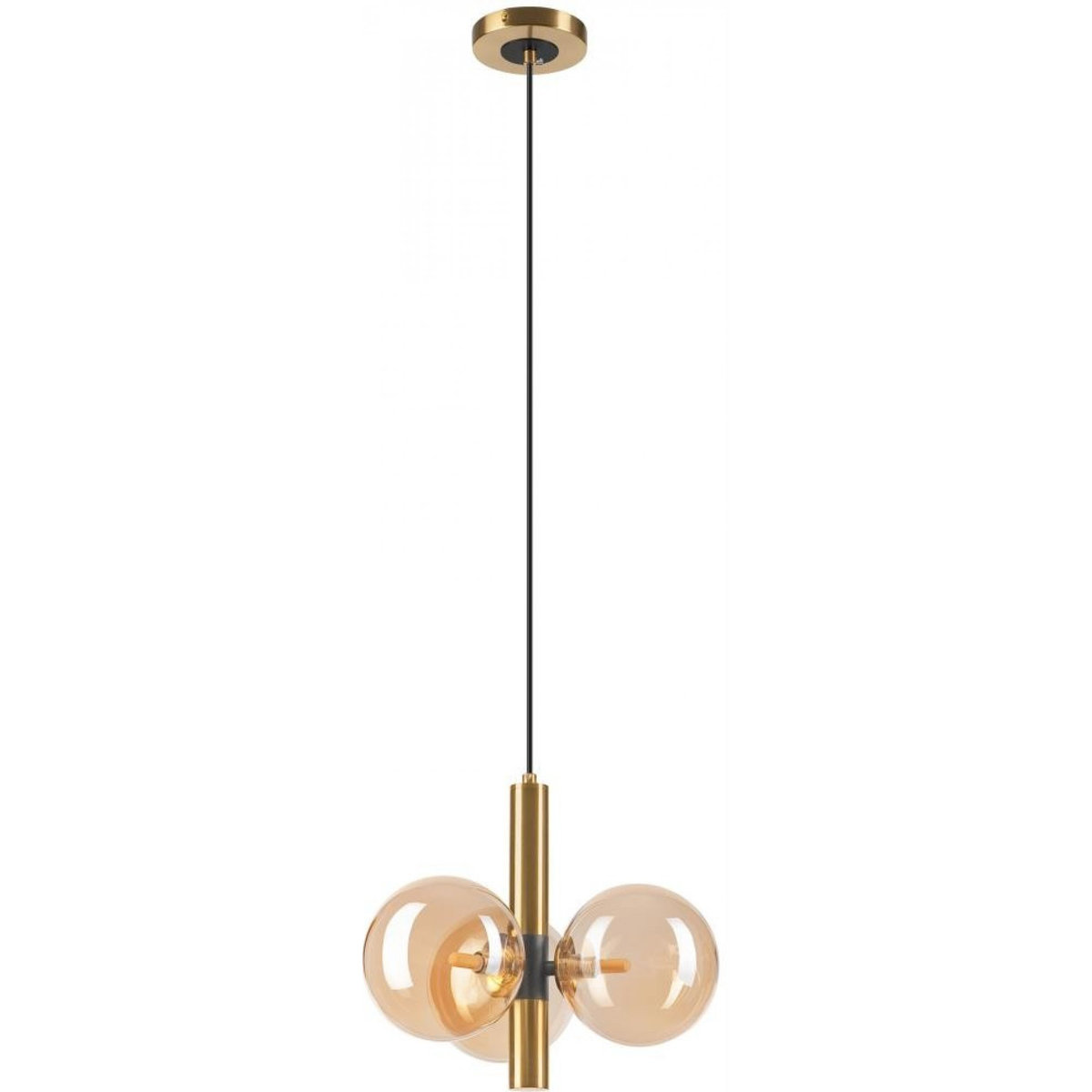Lamkur Rollo 53882 lampa wisząca zwis 3x5W E14 złota/czarna - Inna ...