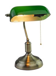 Lampa bankierska biurkowa klasyczna E27 stare złoto zielony klosz Table Lamps-Bakelite-E27 VT-7151-GR 3912 V-TAC - V-TAC