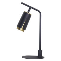 Lampa biurkowa czarna ze złotym akcentem Flower 1xGU10 8W Milagro