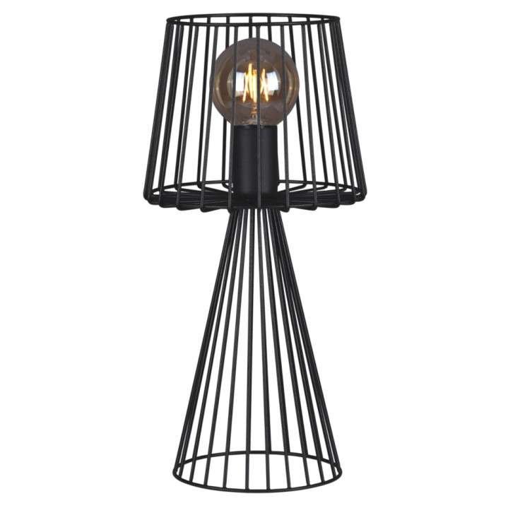 LAMPA biurkowa K-4642 Kaja stojąca LAMPKA metalowa klatka druciana czarna