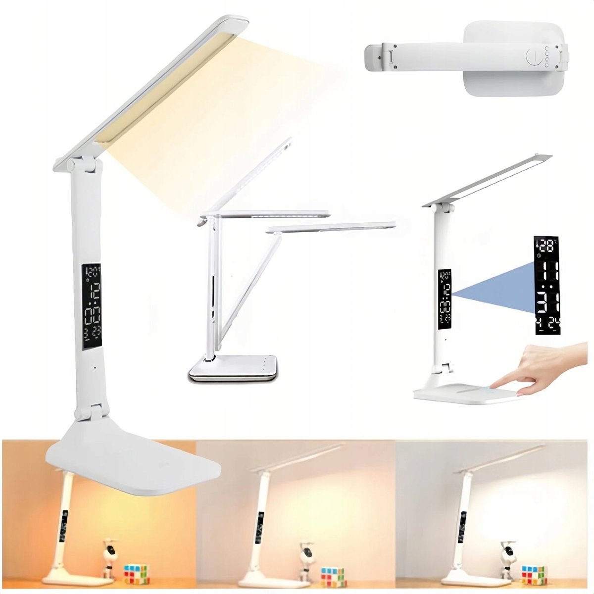 LAMPA BIURKOWA LED 3 TRYBY ŚWIATŁA, PRZENOŚNA DO NAUKI, CZYTANIA I SYPALNI