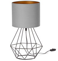 Lampa biurkowa stołowa NOCNA LOFT ABAŻUR szary złoty