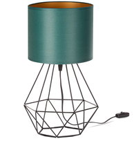 Lampa biurkowa stołowa NOCNA LOFT ABAŻUR zielony złoty