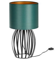 Lampa biurkowa stołowa NOCNA LOFT ABAŻUR zielony złoty