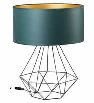 Lampa biurkowa stołowa NOCNA LOFT maxi ABAŻUR zielony złoty