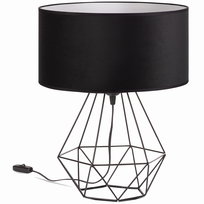 Lampa biurkowa stołowa NOCNA maxi ABAŻUR WELUR czarny