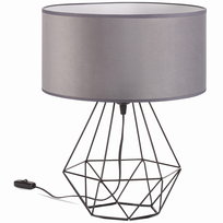 Lampa biurkowa stołowa NOCNA maxi ABAŻUR WELUR szary