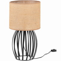 Lampa biurkowa stołowa nocna RUSTYKALNA ABAŻUR JUTA beżowy