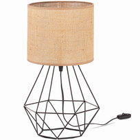 Lampa biurkowa stołowa nocna RUSTYKALNA ABAŻUR JUTA beżowy