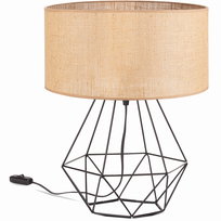 Lampa biurkowa stołowa nocna RUSTYKALNA maxi ABAŻUR JUTA beżowy