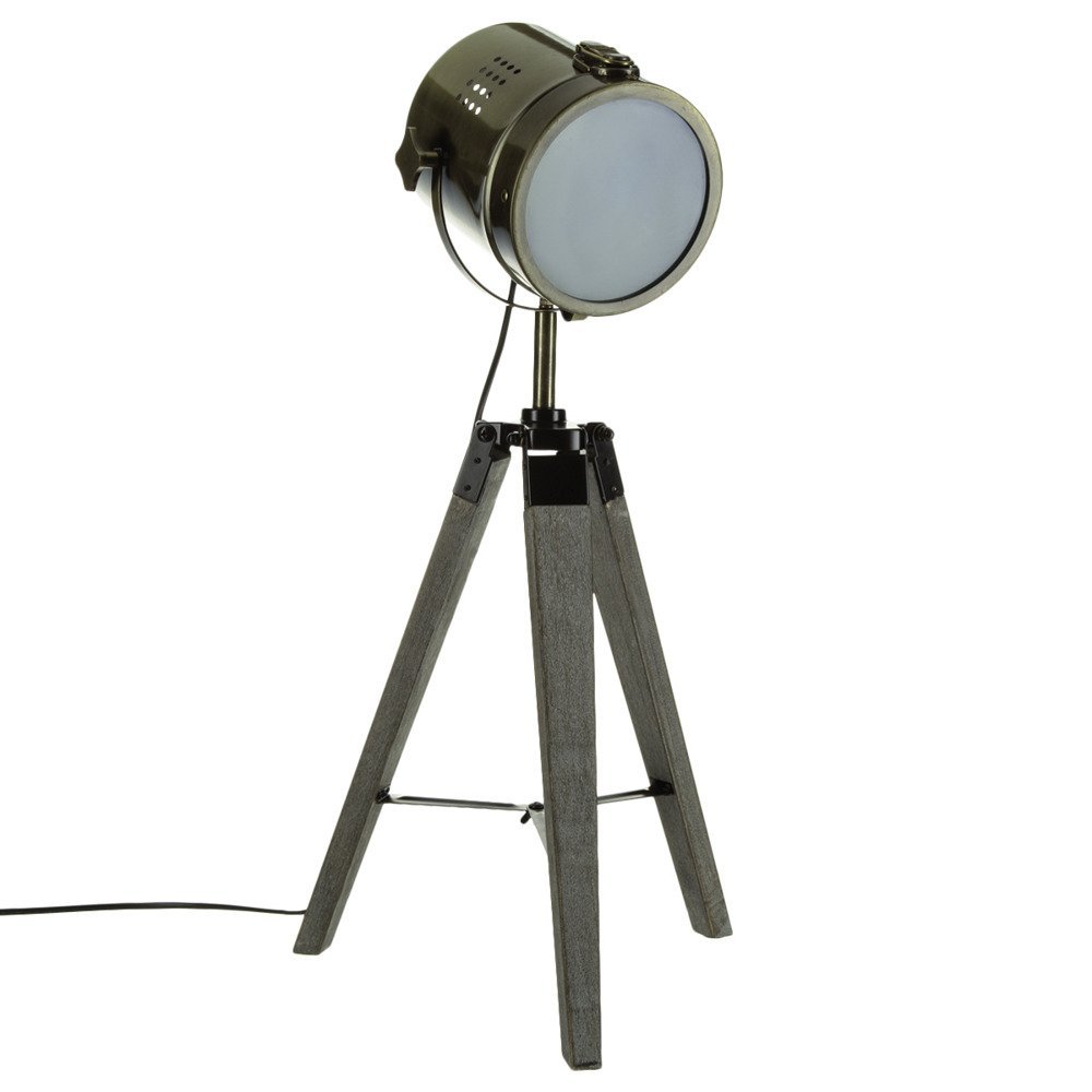 Lampa dekoracyjna metalowa na trzech nóżkach, 68 cm, brązowa