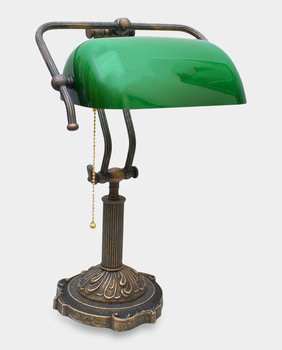 Lampa Gabinetowa Bankierka Vintage Szmaragdowa - rzezbyzbrazu.pl