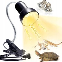 LAMPA GRZEWCZA DLA ŻÓŁWI Z REGULOWANYM ŚWIATŁEM 2 ŻARÓWKAMI E27 25W UVA UVB inna (Inny)