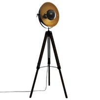 Lampa Industrialna Podłogowa Trójnóg Loft Czarna