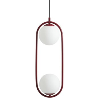 Lampa kulista wisząca Riva 1086H15 eliptyczna czerwona - Aldex