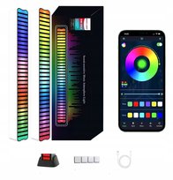 LAMPA LAMPKA LED RGBIC MUZYKA APLIKACJA USB STEROWANA GŁOSEM EFEKT TĘCZY