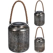Lampa, lampka ogrodowa, lampion metalowy, wiszący, solarny, latarnia, LED