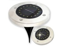 Lampa Lampka Ogrodowa Solarna Najazdowa Czujnik Zmierzchu Mocna 16 Led Biały Zimny