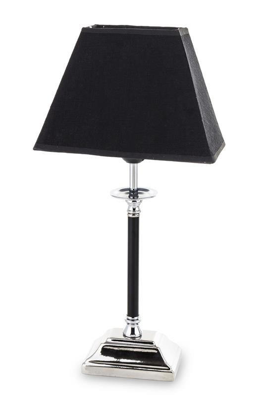 Zdjęcia - Lampa stołowa Lampa Metalowa Czarno-Srebrna Stołowa H: 48 Cm