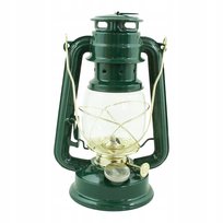 LAMPA NAFTOWA metal / szkło ZIELONA + knot