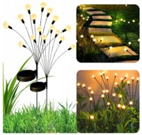 LAMPA OGRODOWA SOLARNA KULKI LED WBIJANA Z CZUJNIKIEM OZDOBA KULECZKI