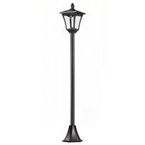 Lampa ogrodowa solarna Outsunny, oświetlenie ścieżki z diodami LED, 40 lumenów, czarna, 18 x 18 x 160 cm