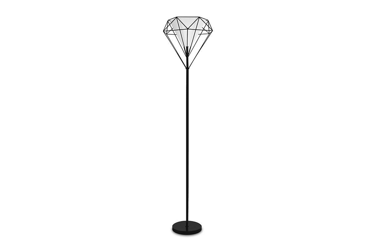 Lampa podłogowa ACOS czarny, 37x 175, metal/tkanina