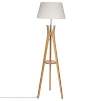 Lampa podłogowa ATMOSPHERA Kalo, biało-brązowa, 150 cm