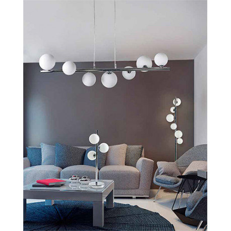 Lampa podłogowa AZZARDO SYBILLA DEL-8389-6F, biała, 25 W