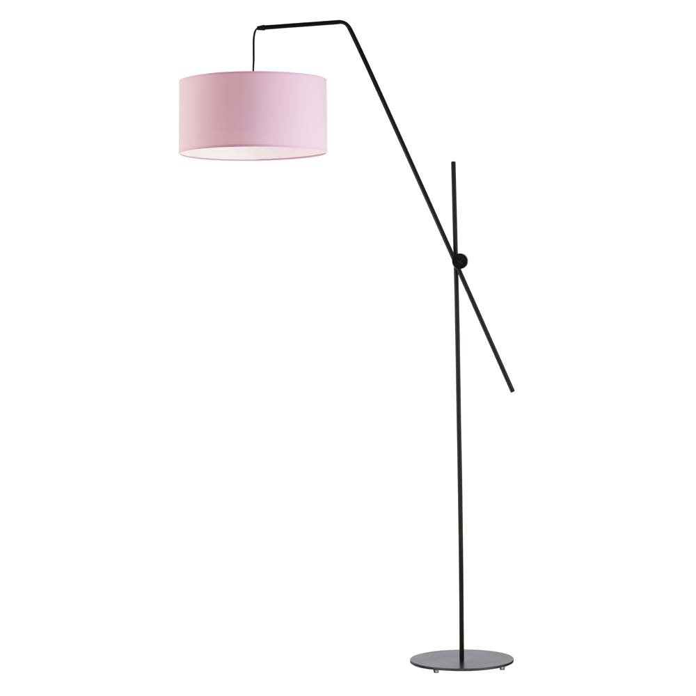 Lampa podłogowa LYSNE Bilbao, 60 W, E27, jasnoróżowa/czarna, 176x90 cm