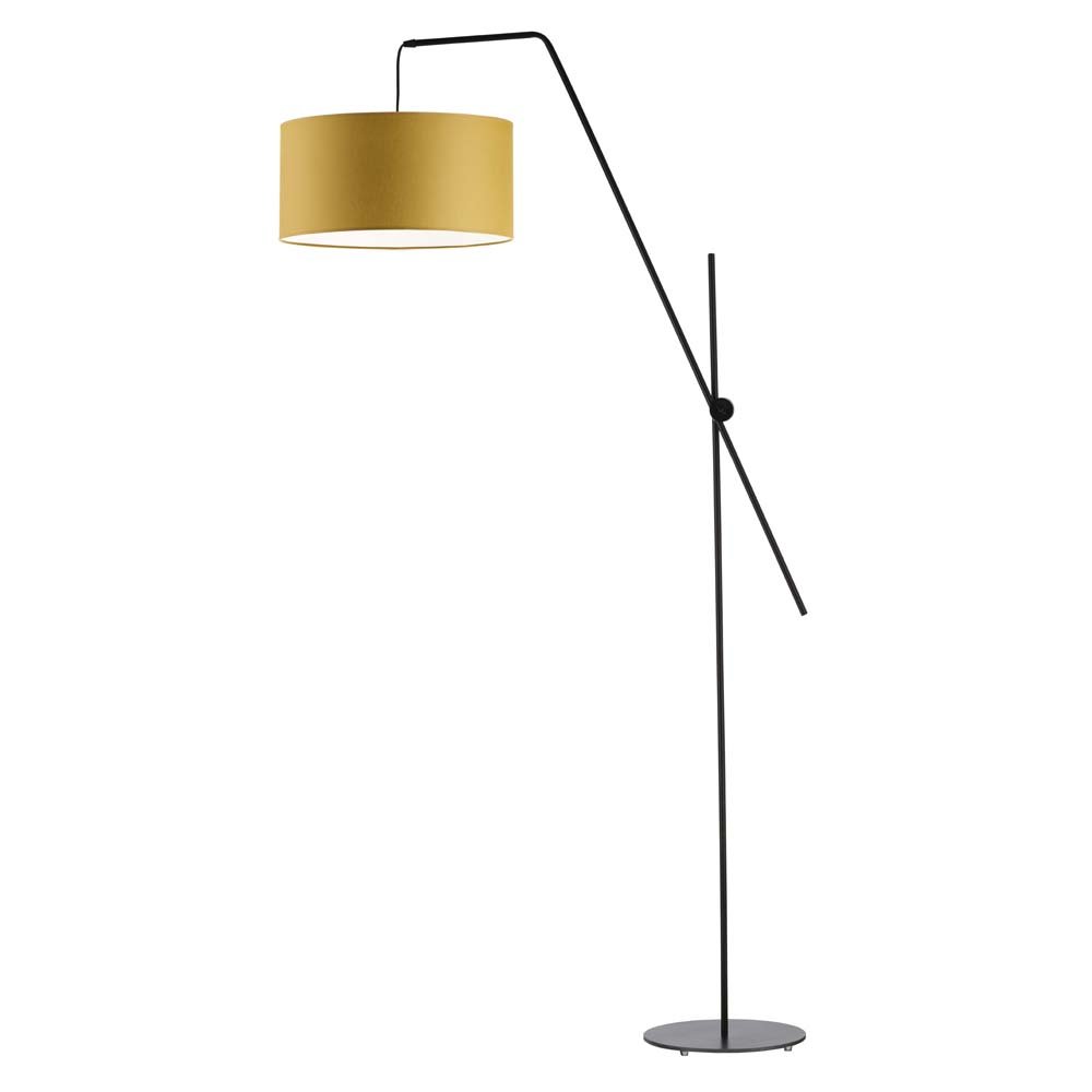 Lampa podłogowa LYSNE Bilbao, 60 W, E27, musztardowa/czarna, 176x90 cm