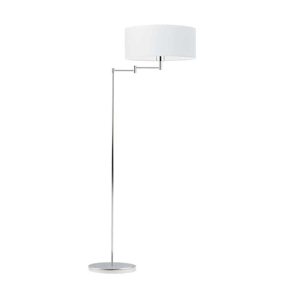 Nowoczesna lampa stojąca na wysięgniku ruchomym Cancun, biała, chrom, E27, 155x63 cm