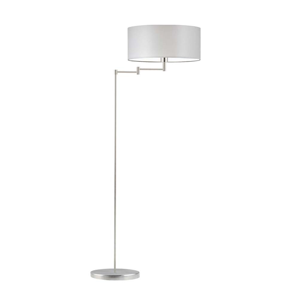 Lampa podłogowa LYSNE Cancun, jasnoszara (gołębi), stal szczotkowana, E27, 155x63 cm