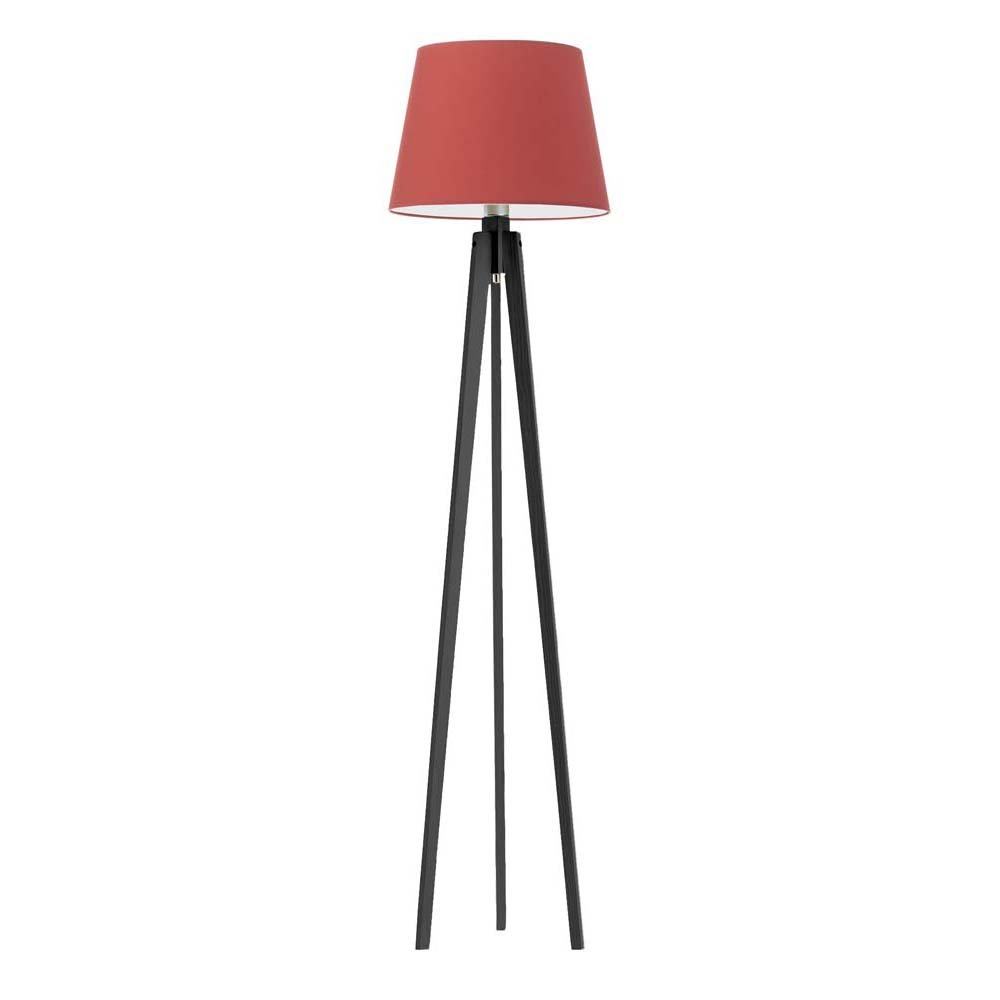 Lampa stojąca drewniana na trzech nogach w stylu skandynawskim Curacao, 60 W, E27, czerwono-hebanowa, 158x40 cm