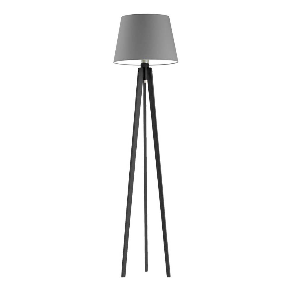 Czarna lampa stojąca na 3 nogach w stylu skandynawskim Curacao, 60 W, E27, stalowo-hebanowa, 158x40 cm