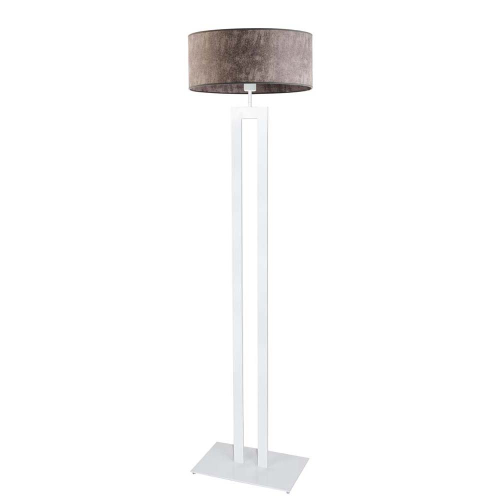 Biała lampa podłogowa do salonu z abażurem betonowym Kalifornia, 60 W, E27, beton-biała, 161x40 cm
