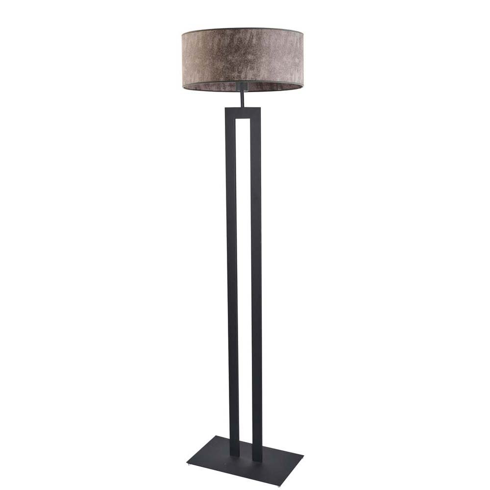 Elegancka lampa podłogowa LED do salonu z abażurem Kalifornia, 60 W, E27, beton-czarna, 161x40 cm