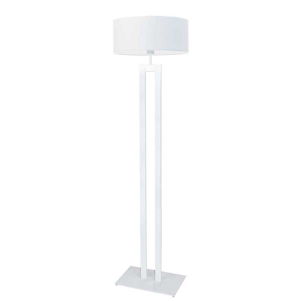 Biała lampa stojąca do sypialni z abażurem Kalifornia, 60 W, E27, biała, 161x40 cm