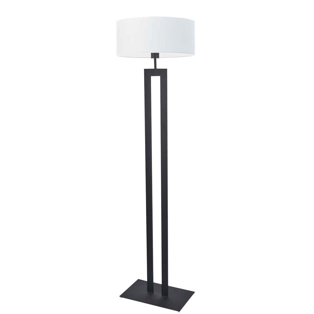 Biało-czarna lampa stojąca do salonu LED Kalifornia, 60 W, E27, biało-czarna, 161x40 cm