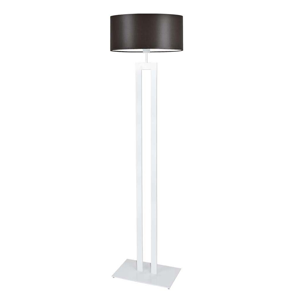 Duża lampa stojąca z abażurem Kalifornia, 60 W, E27, brązowo-biała, 161x40 cm