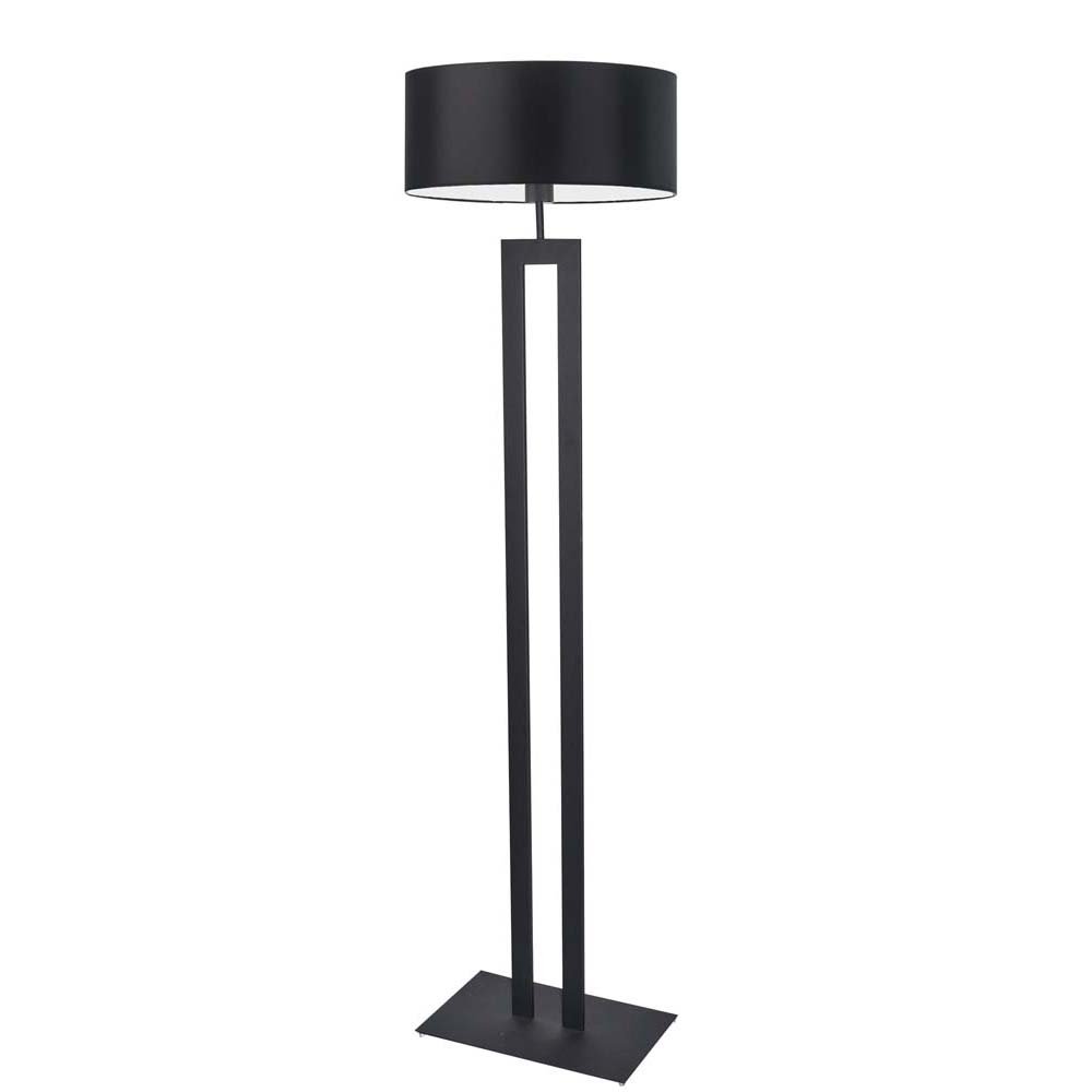 Czarna lampa stojąca do salonu z abażurem Kalifornia, 60 W, E27, czarna, 161x40 cm