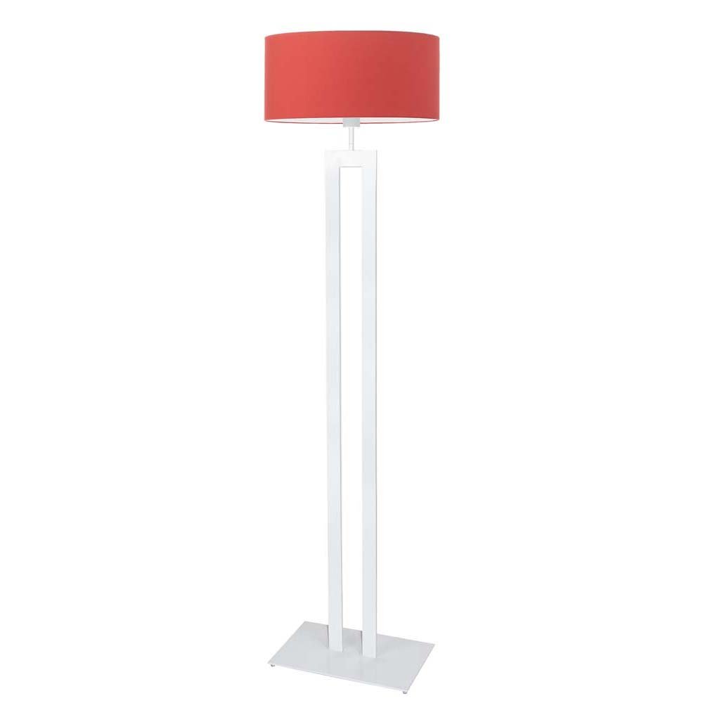 Biała lampa podłogowa duża z czerwonym kloszem LED Kalifornia, 60 W, E27, czerwono-biała, 161x40 cm