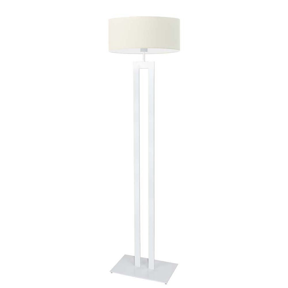 Duża lampa stojąca do salonu Kalifornia, 60 W, E27, ecru-biała, 161x40 cm