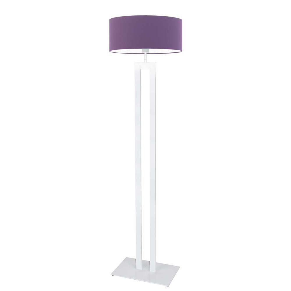 Biała lampa podłogowa do sypialni z fioletowym abażurem Kalifornia, 60 W, E27, fioletowo-biała, 161x40 cm